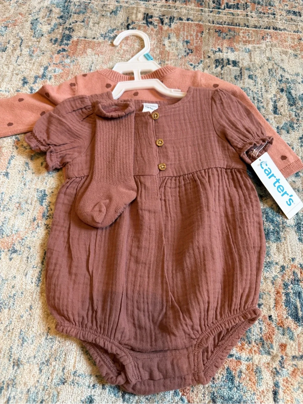 Carter's Dusty Rose Two-Piece Baby Romper Set